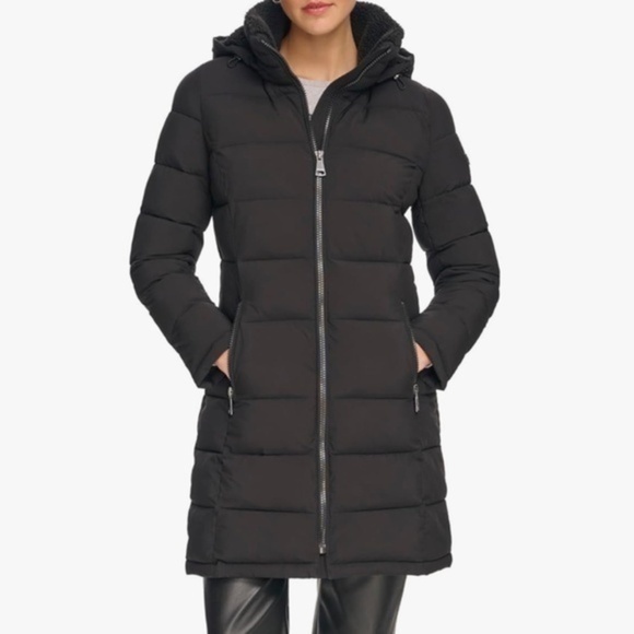 Calvin Klein. Faux Sherpa Puffer Jacket. - Picture 1 of 12
